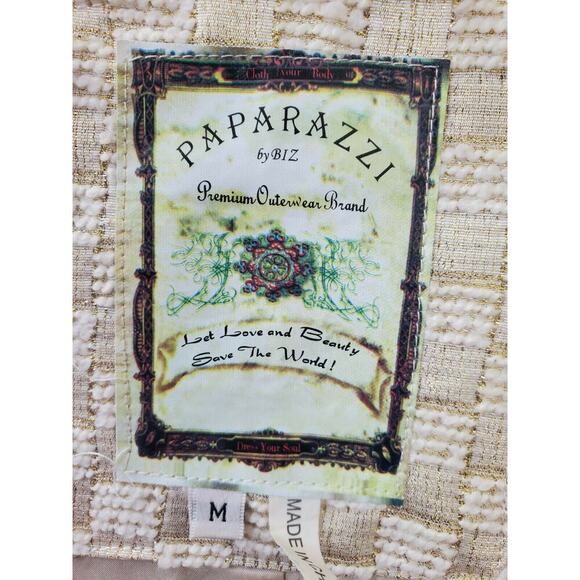 Paparazzi Women's Ivory Cotton Long Sleeve Buttons Front Fitted Long Coat Size M - Picture 8 of 11